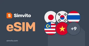 Asia · 14 areas (incl. Laos) eSIM